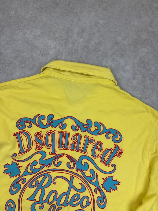 2000s Dsquared2 Yellow Rodeo Embroidered Longsleeve Polo xHwFINj 5