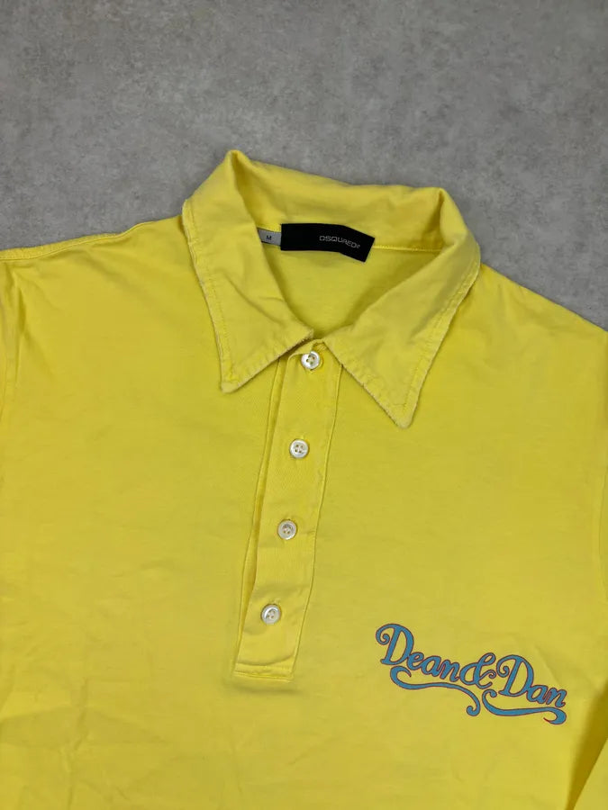 2000s Dsquared2 Yellow Rodeo Embroidered Longsleeve Polo xHwFINj 3