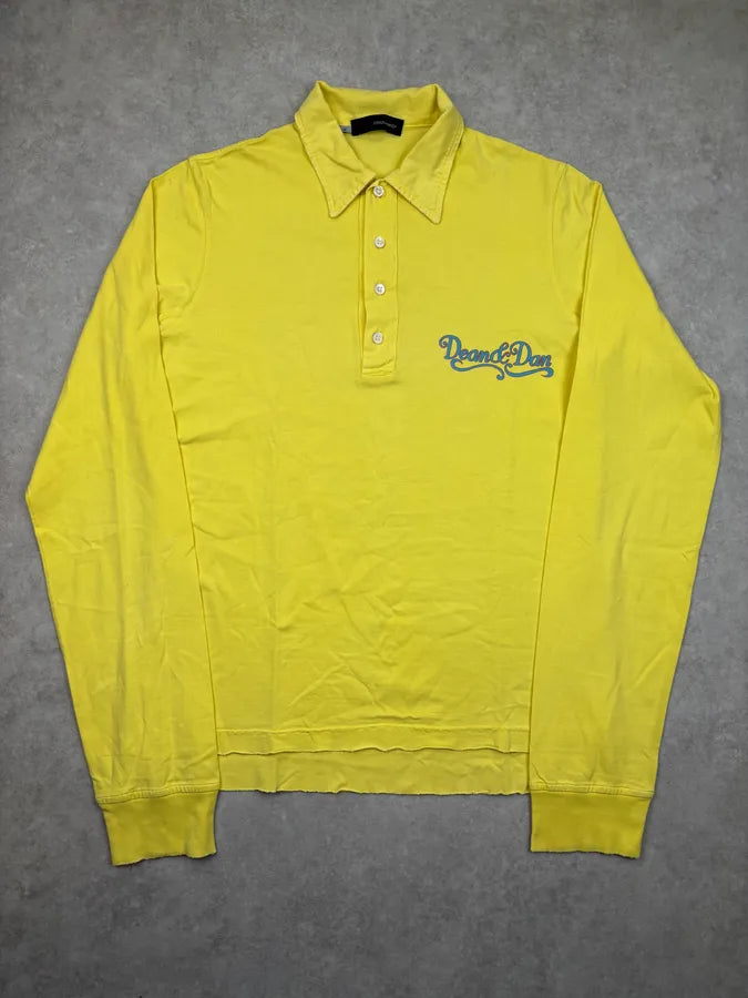2000s Dsquared2 Yellow Rodeo Embroidered Longsleeve Polo xHwFINj 0