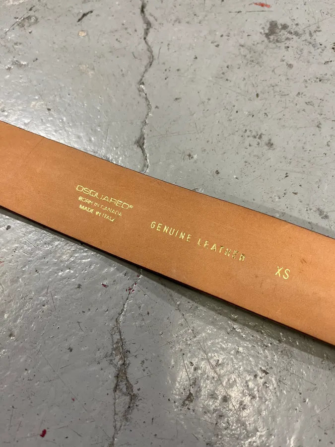 Dsquared2 Yellow Ostrich Effect Leather Belt PyWjtZF 6