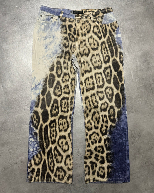 2000s Roberto Cavalli Leopard Ocean Exploration Pants (M/L) - 1