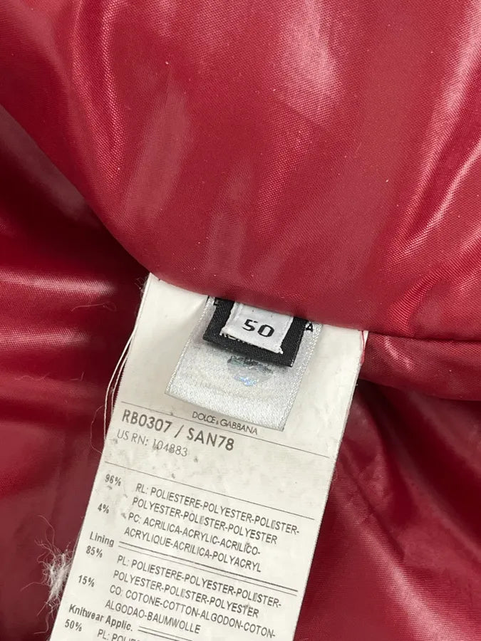 AW2008 Dolce & Gabbana White & Red British Fur Hooded Puffer Jacket jZwqQAM 11