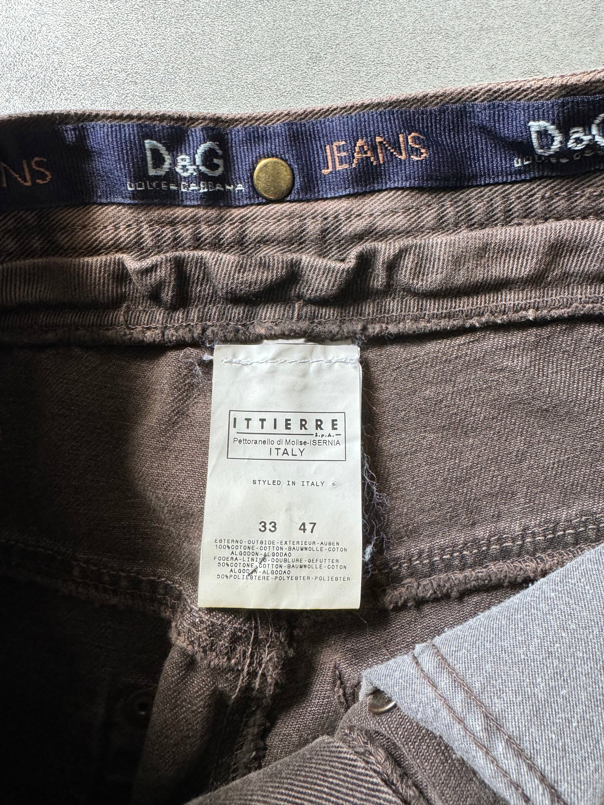 AW2003 Dolce & Gabbana Brown Zipped Pants (M) - 8