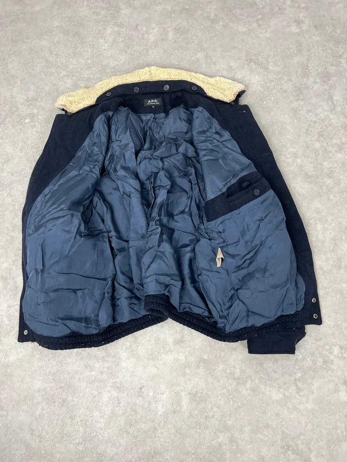 A.P.C. Navy Wool Classy Jacket KpzYCWa 7