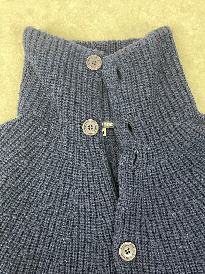 Gianfranco Ferré Navy Wool Buttoned Cardigan Sweater tTKvxhd 8