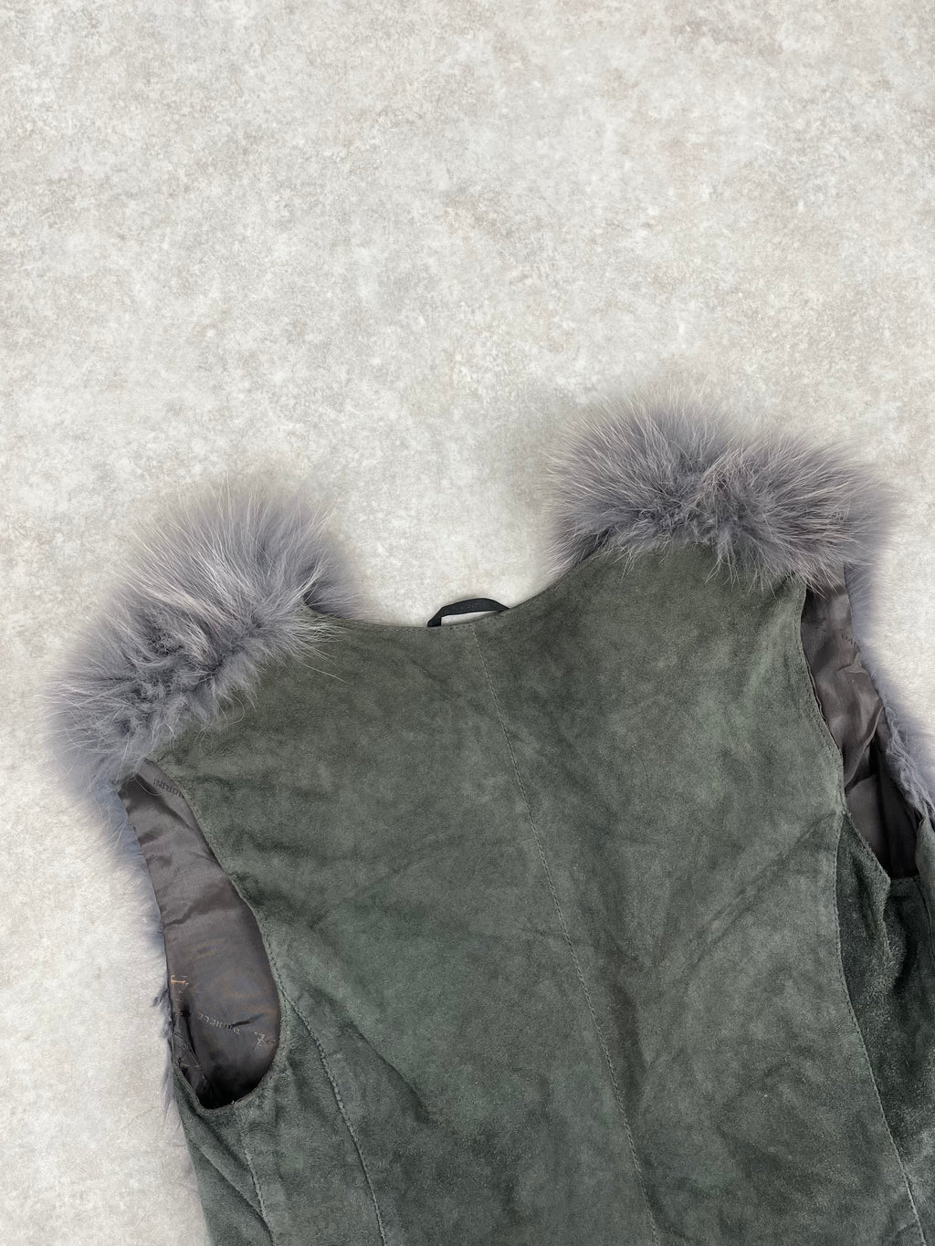 2000s Daniele Alessandrini Grey Fur Suede Leather Vest JvksyYU 6