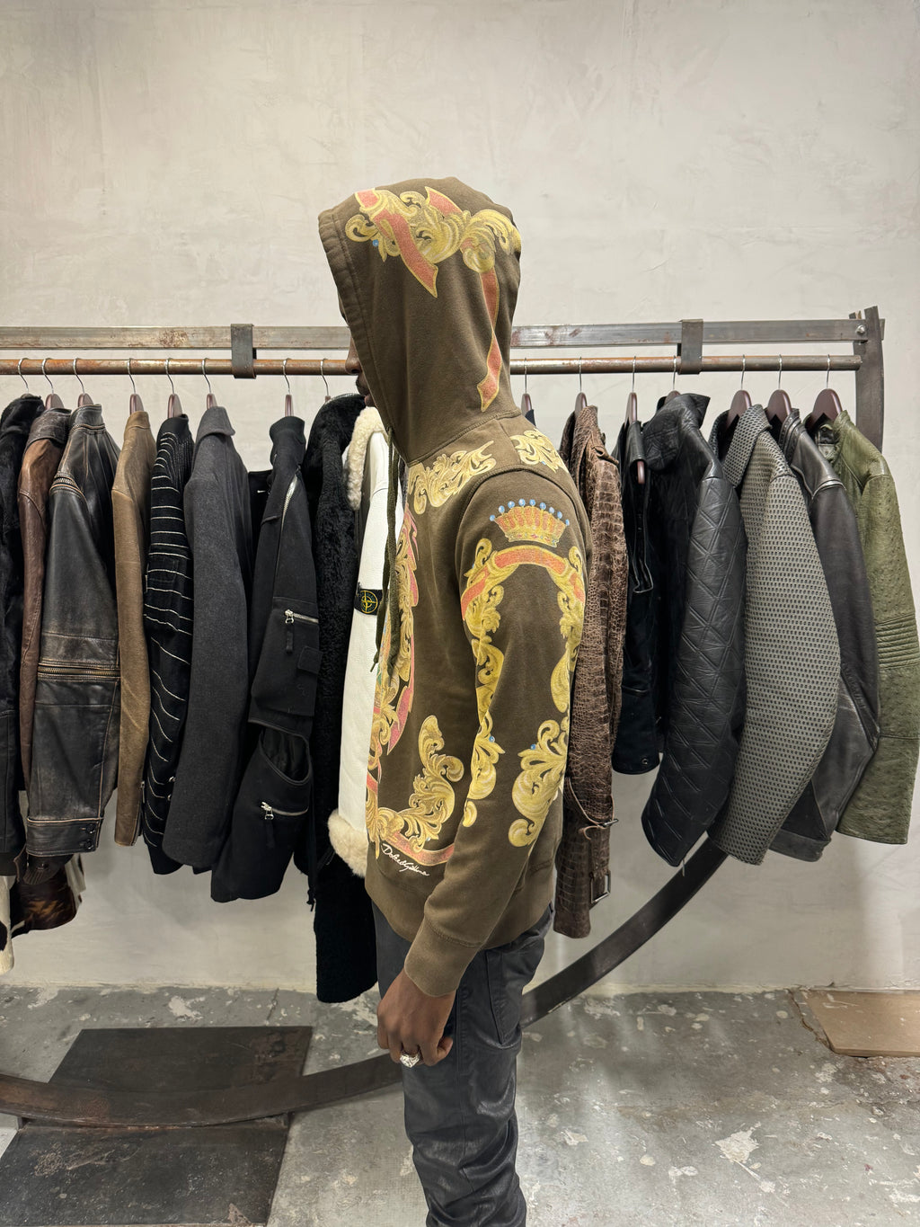 2000s Dolce & Gabbana Royal Fleur de Lys Dynasty Hoodie  (S) - 5