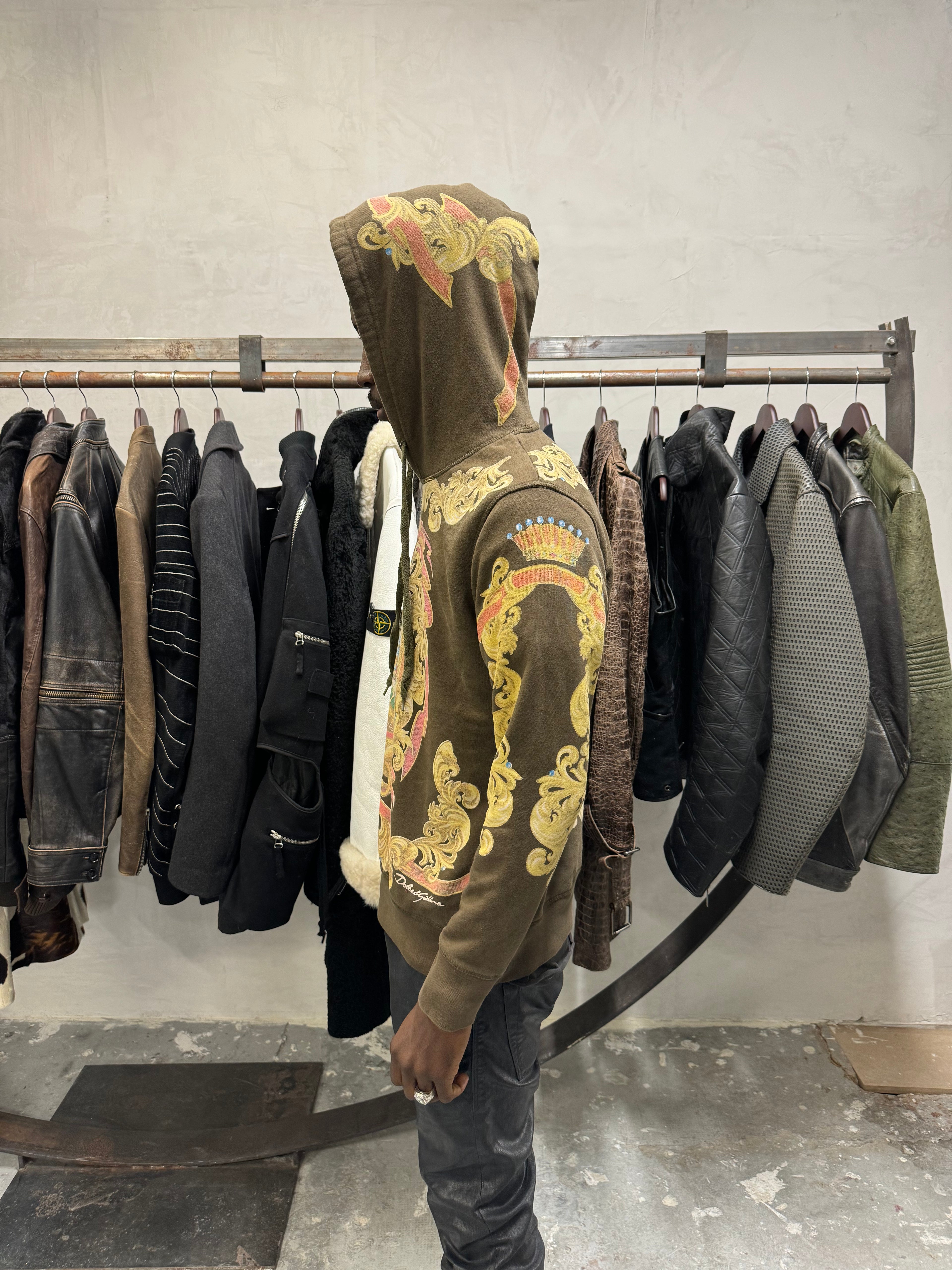 2000s Dolce & Gabbana Royal Fleur de Lys Dynasty Hoodie  (S) - 5