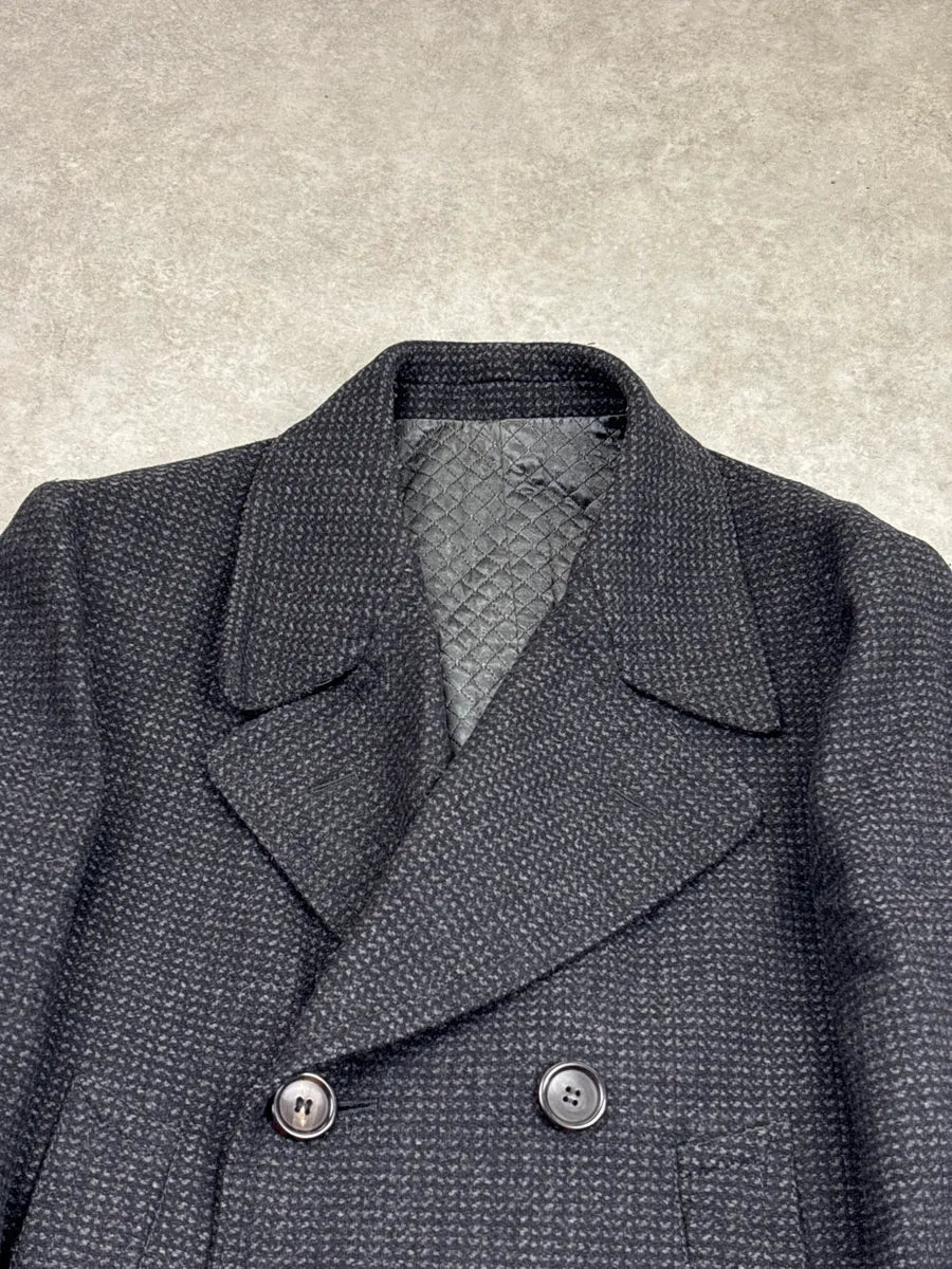 2000s Gucci Grey Wool Double-Breasted Quilted Coat eBFhxirt 6