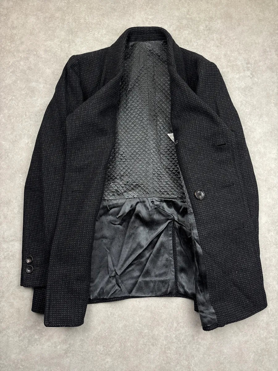 2000s Gucci Grey Wool Double-Breasted Quilted Coat eBFhxirt 4