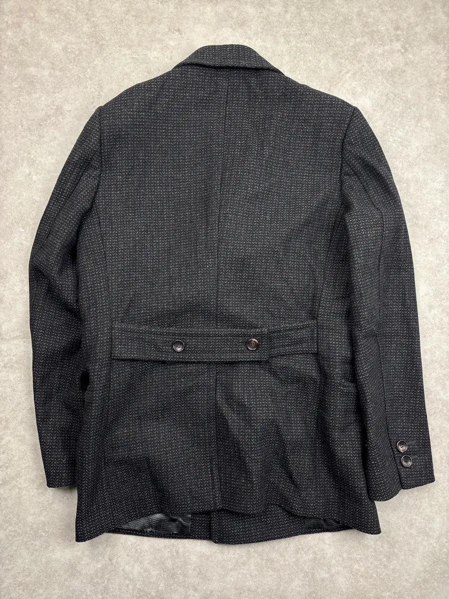 2000s Gucci Grey Wool Double-Breasted Quilted Coat eBFhxirt 5