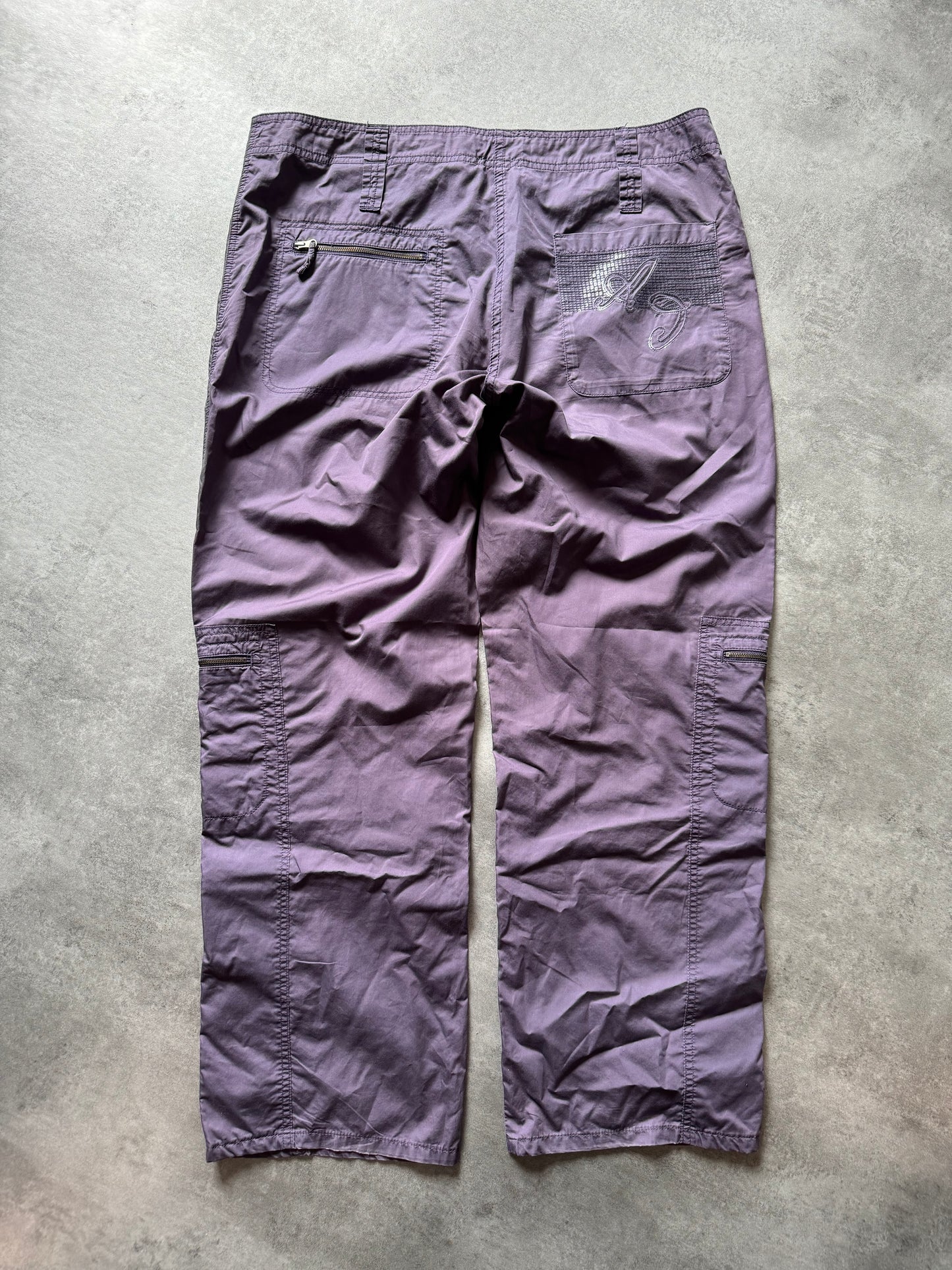 2000s Armani Purple Relaxed Cargo Pants (L) - 5