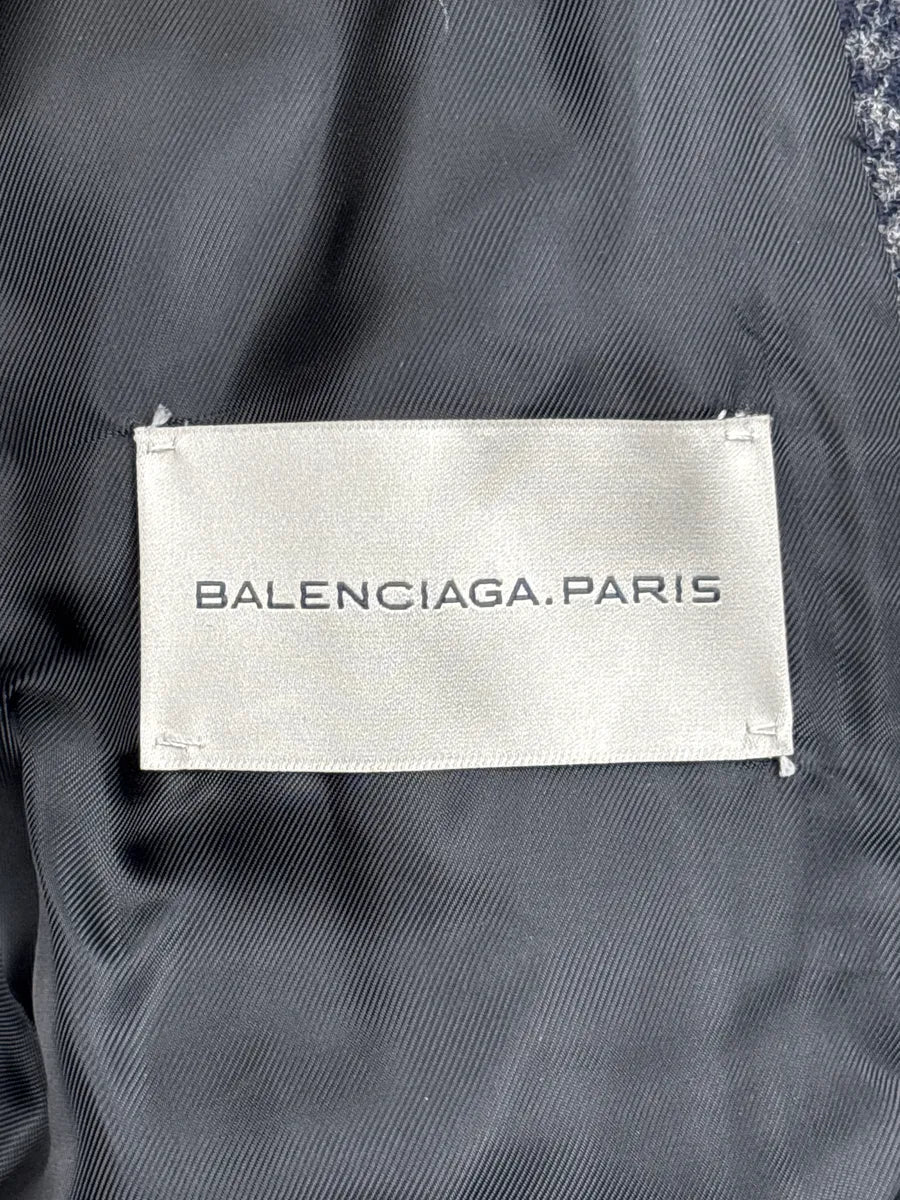 AW2008 Balenciaga Grey Wool Houndstooth Funnel Neck Jacket eFCELFAj 8