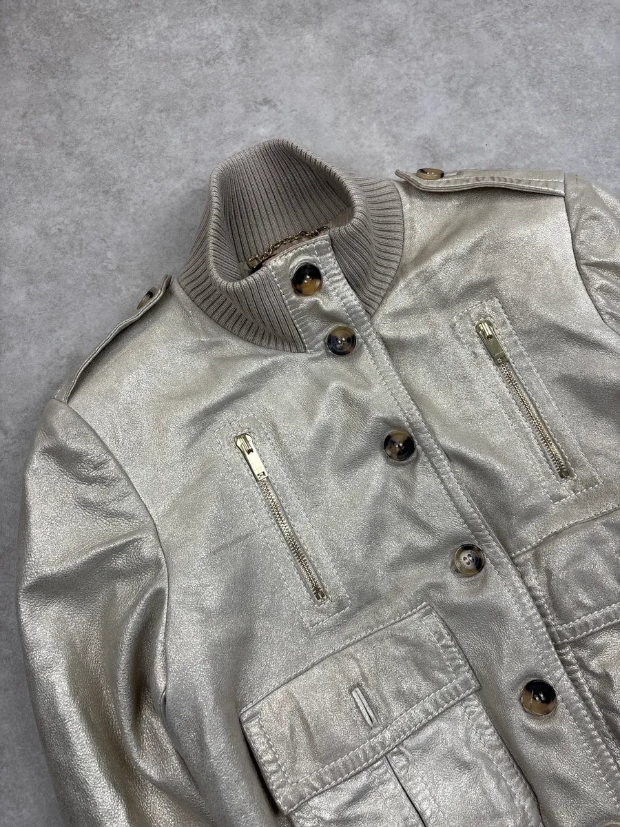 SS2006 Gucci Silver Madonna Leather Bomber Jacket by Frida Giannini eKFMTDCP 4