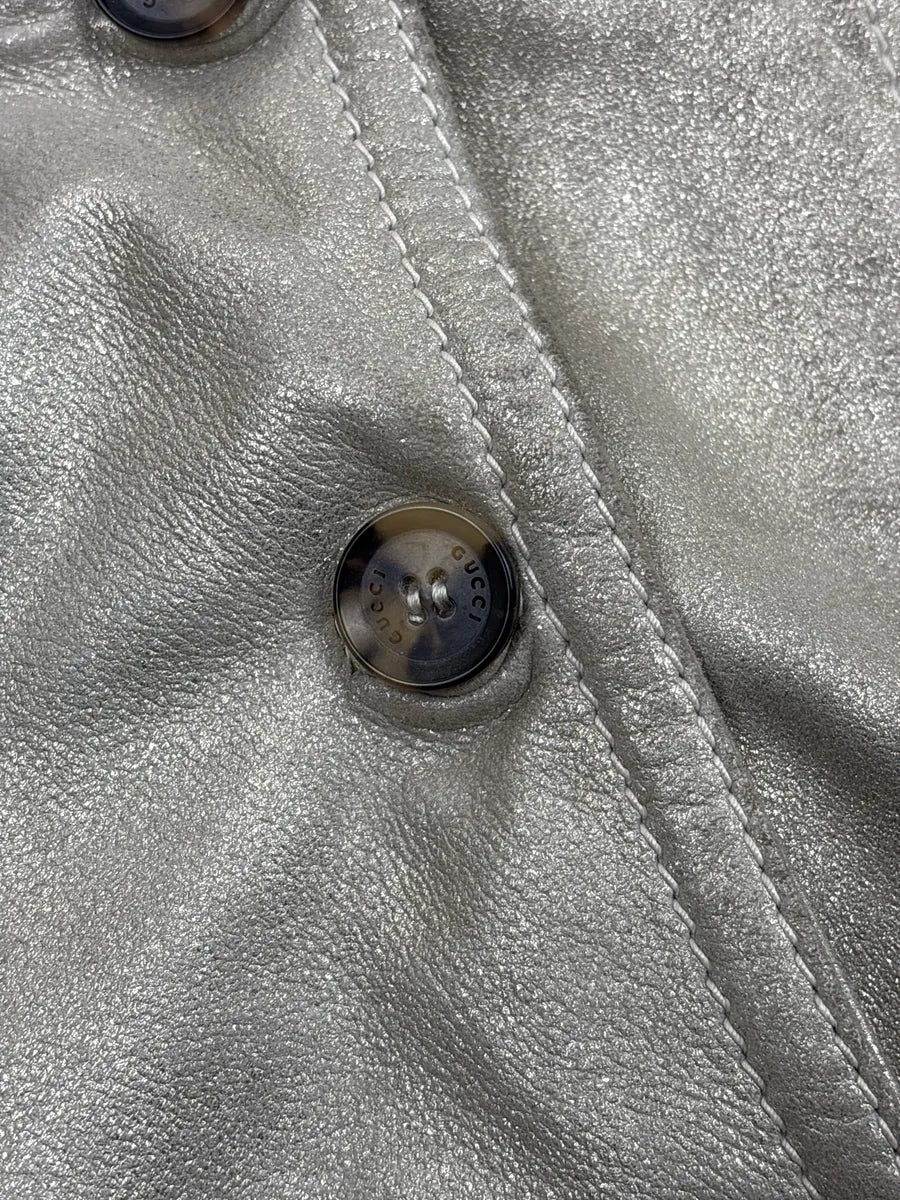 SS2006 Gucci Silver Madonna Leather Bomber Jacket by Frida Giannini eKFMTDCP 9