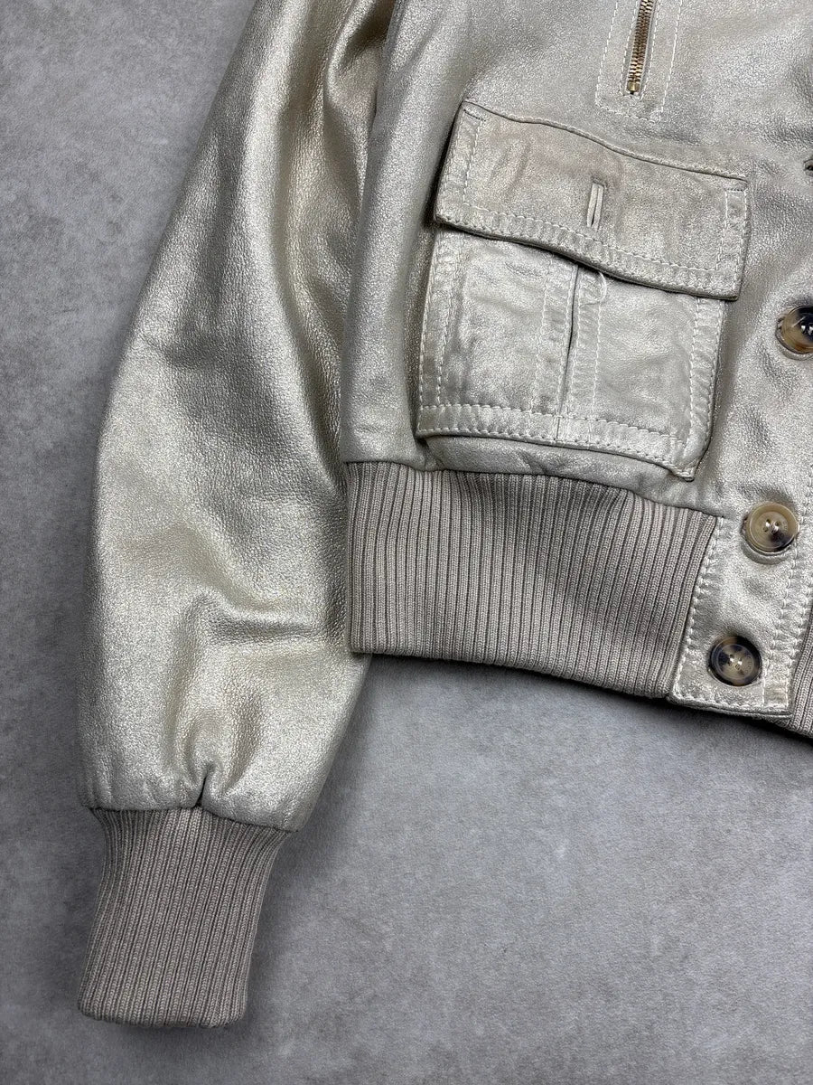 SS2006 Gucci Silver Madonna Leather Bomber Jacket by Frida Giannini eKFMTDCP 7