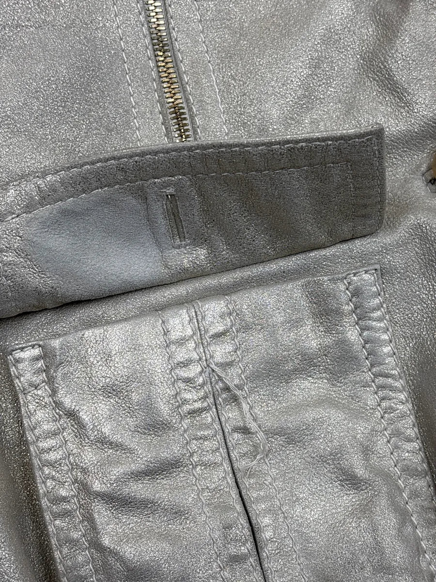SS2006 Gucci Silver Madonna Leather Bomber Jacket by Frida Giannini eKFMTDCP 13