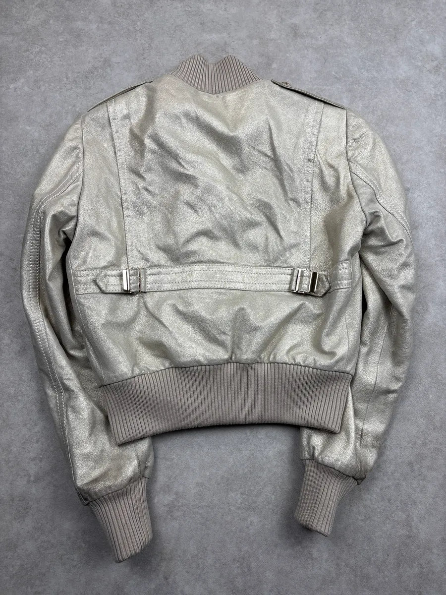 SS2006 Gucci Silver Madonna Leather Bomber Jacket by Frida Giannini eKFMTDCP 5