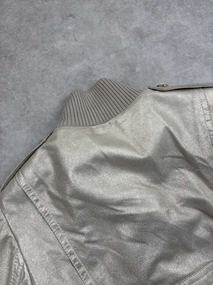 SS2006 Gucci Silver Madonna Leather Bomber Jacket by Frida Giannini eKFMTDCP 8