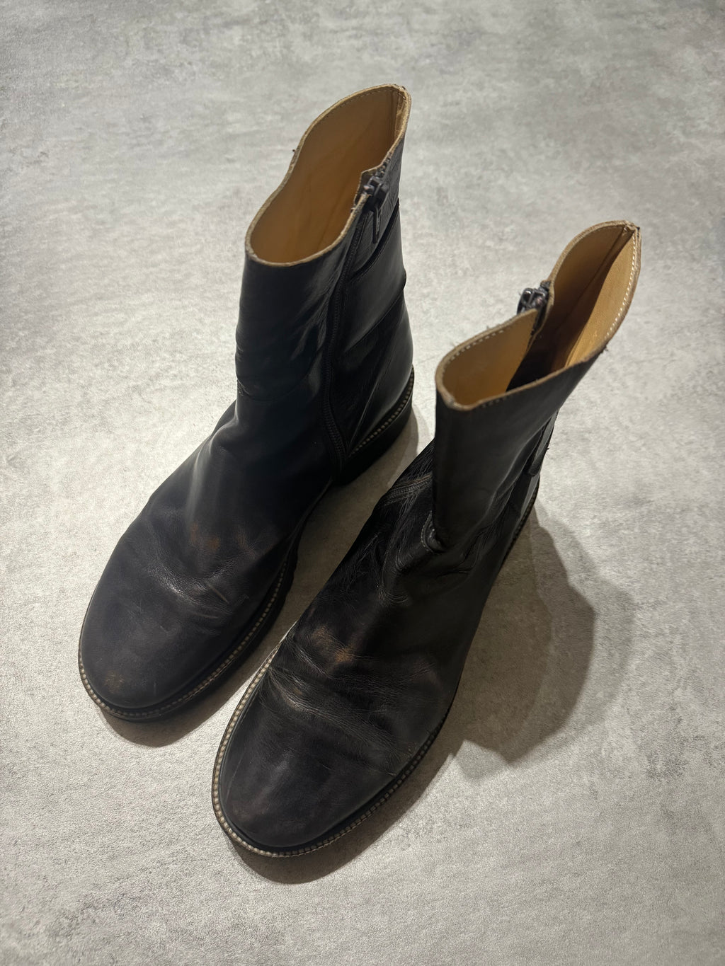 Maison Margiela Eroded Leather Strap Boots (41) - 7