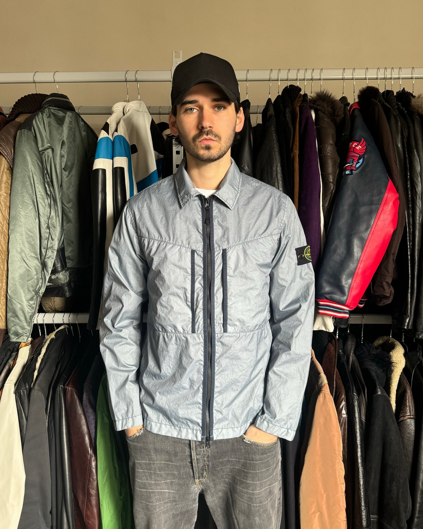 SS2022 Stone Island Light Aqua Tactical Coach Jacket (L) - 2