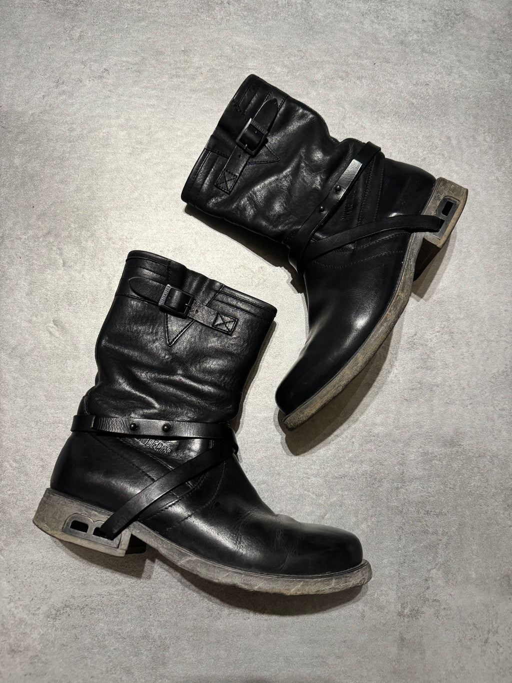 2000s Dirk Bikkembergs Black Ankle Combat Leather Boots (42,5) - 7
