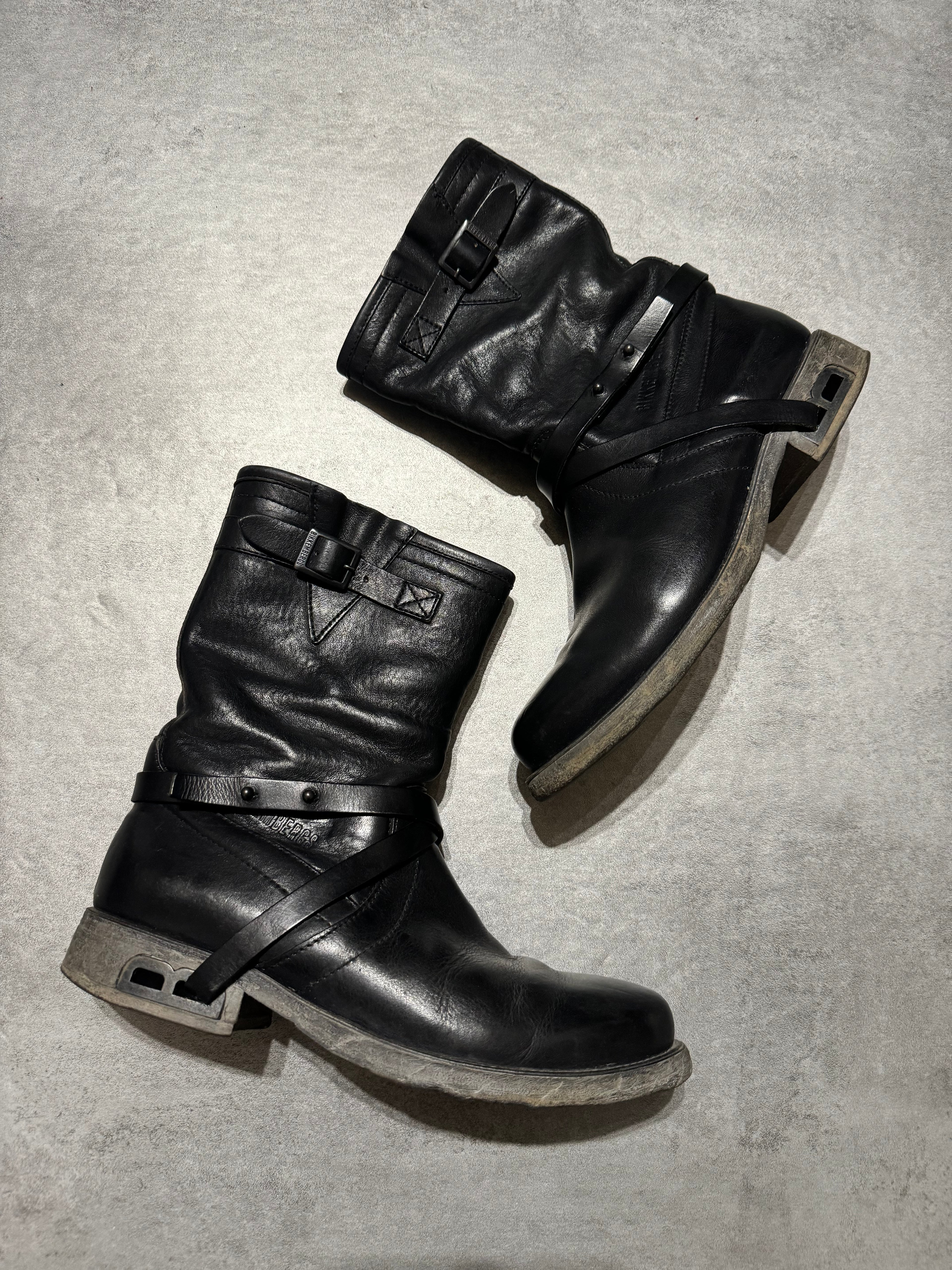 2000s Dirk Bikkembergs Black Ankle Combat Leather Boots (42,5) - 7
