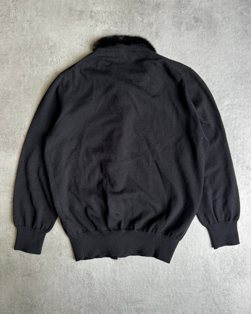AW2000 Prada Black Fur Cardigan (XS) - 2