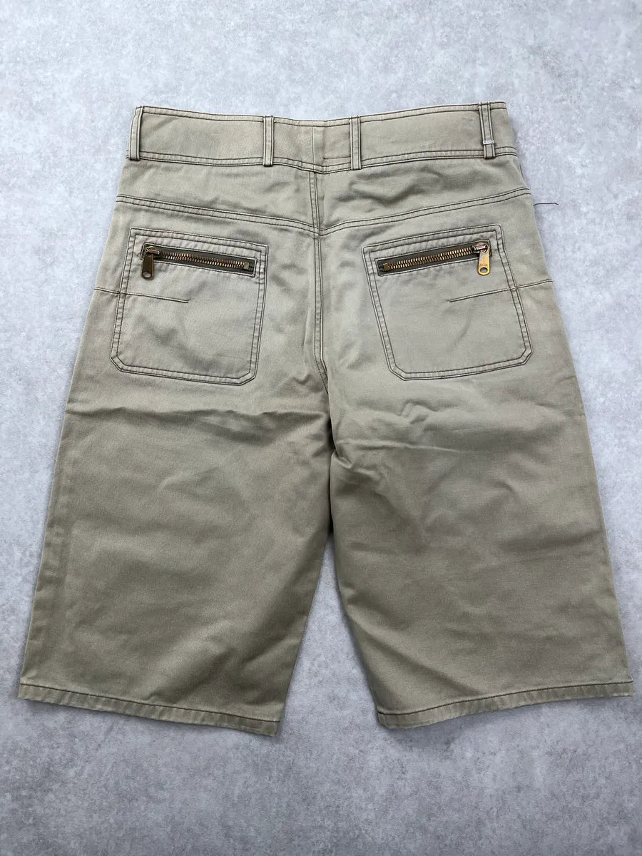 SS2005 Dior Homme Beige Zip Pocket Shorts by Hedi Slimane eOIWGIWP 4