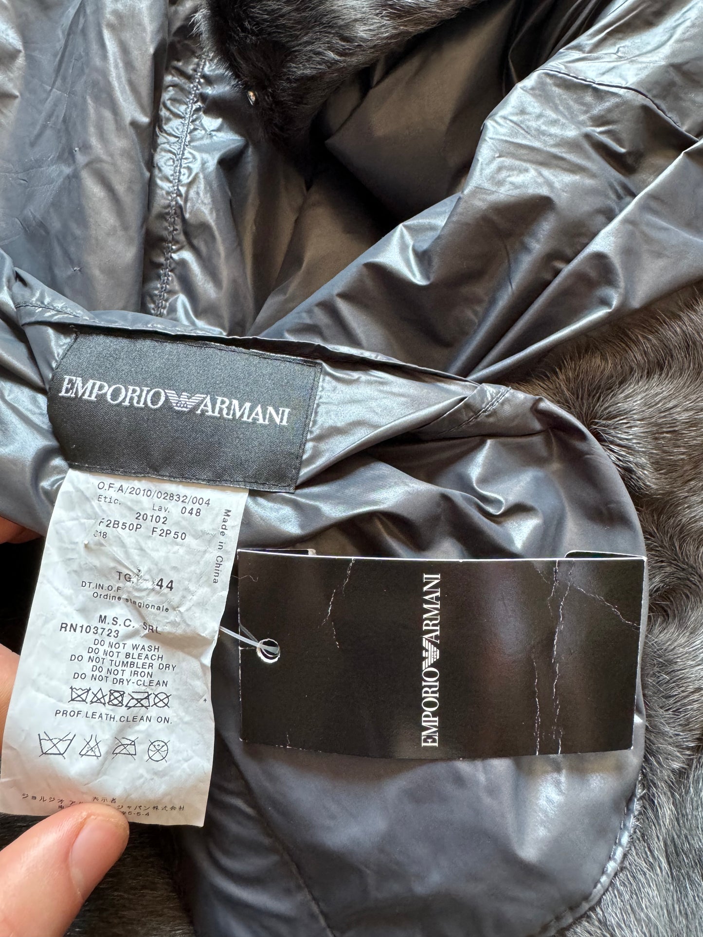 AW2010 Emporio Armani Reversible Faux Fur Tactical Jacket (S) - 9