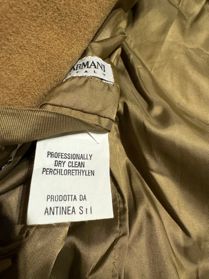 1990s Emporio Armani Camel Italian Captain Wool Trench Coat (L) - 6