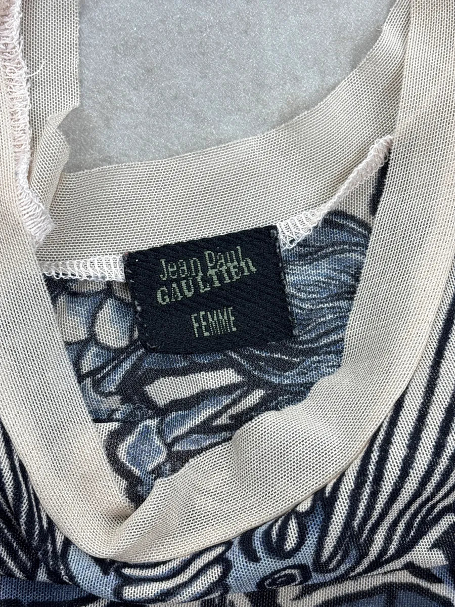 SS1996 Jean Paul Gaultier Beige Safe Sex Mesh Tank Top eOqlPuGu 8