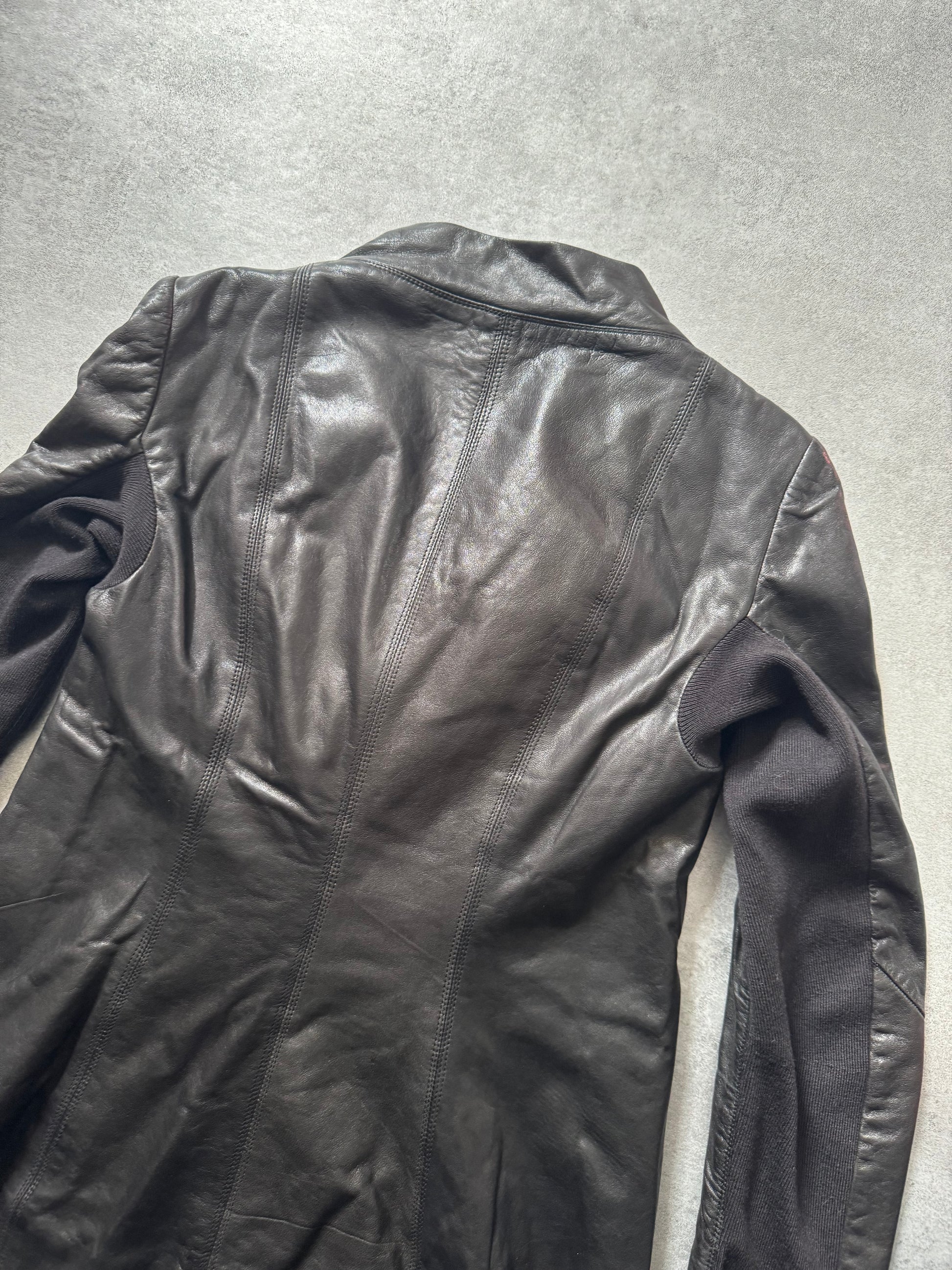 SS2014 Rick Owens Black Futuristic Leather Jacket (S) - 4
