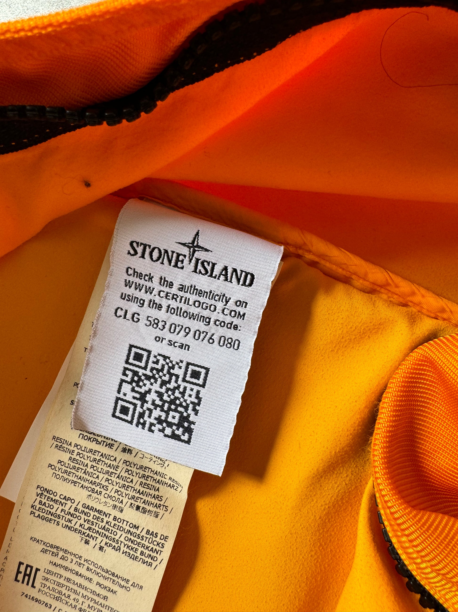 AW2021 Stone Island Orange Compass-Patch Backpack (OS) - 5