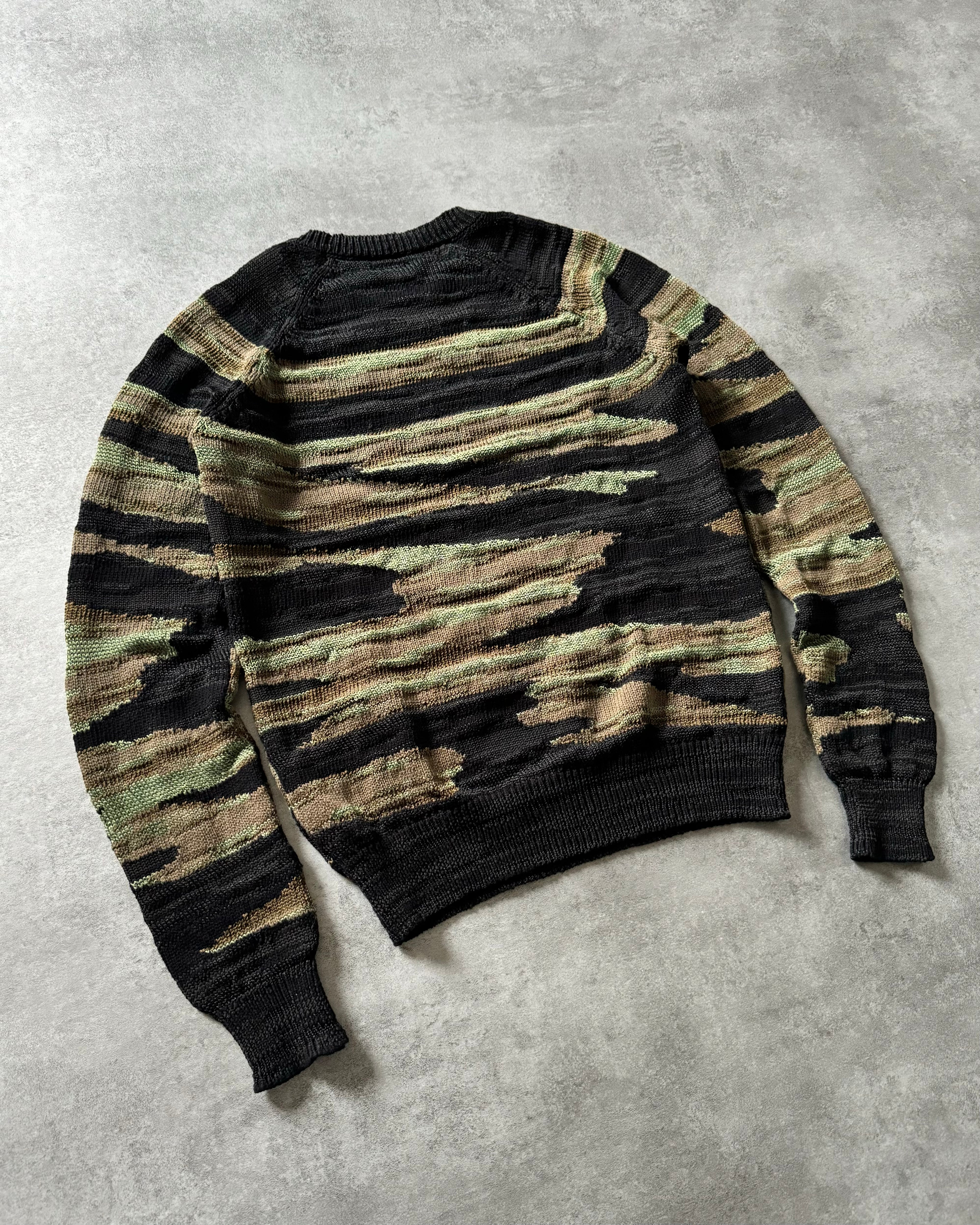 SS2017 Dries Van Noten Janitor Intarsia Knit Sweater Black (S) - 3