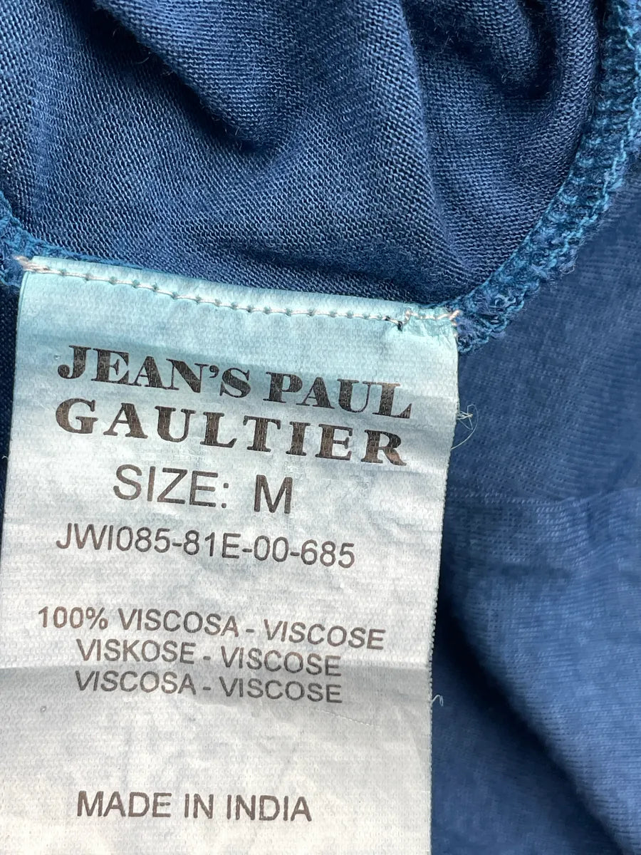 2000s Jean Paul Gaultier Blue Viscose Ombre Gradient V-Neck Dress eSWxUITc 11