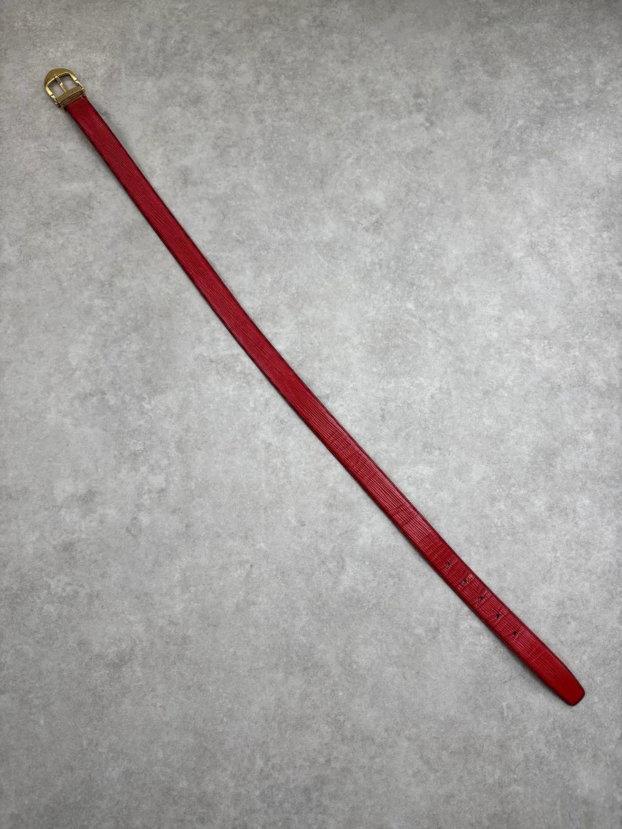 2000s Louis Vuitton Red Epi Texture Slim Leather Belt eVMujsJF 9