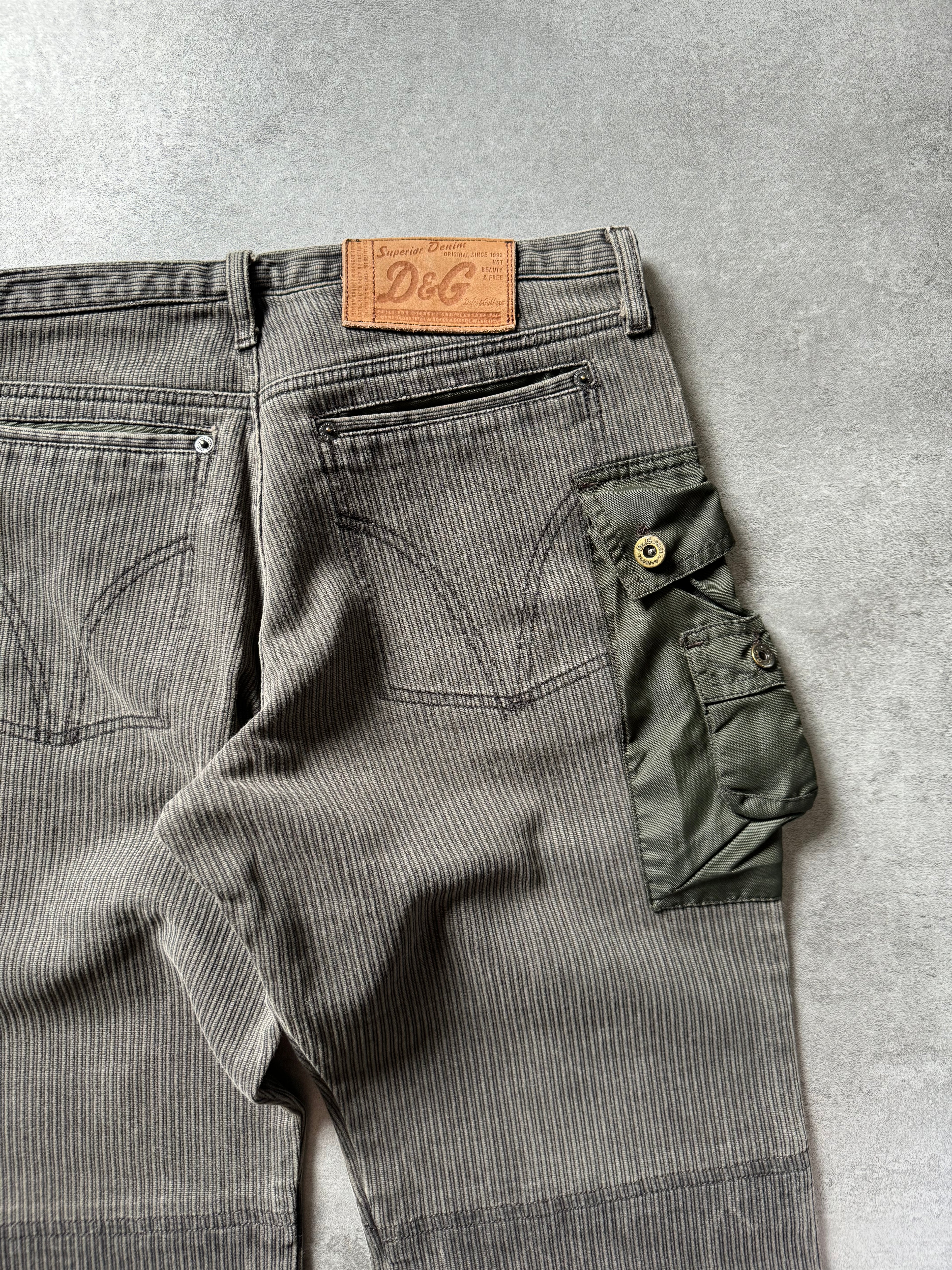 AW2003 Dolce & Gabbana Parachute Olive Cargo Hunter Pants (M) - 6