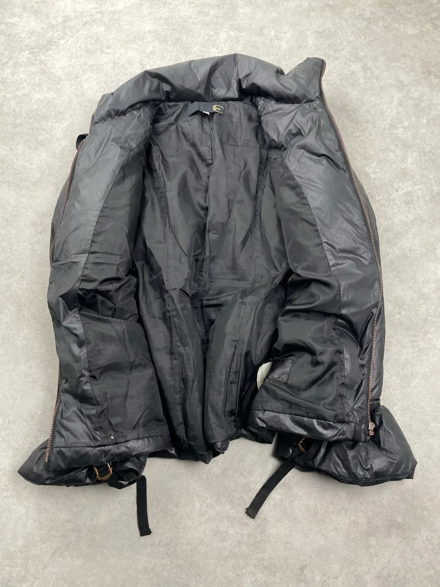 AW2005 Cavalli Black Strap Harness Belted Puffer Jacket eYsJzoZM 4