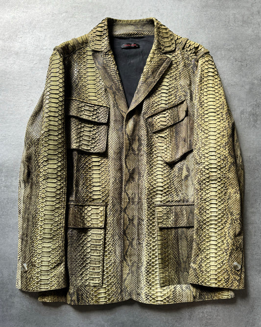 SS2002 Roberto Cavalli Python Leather Sand Jacket (L) - 1
