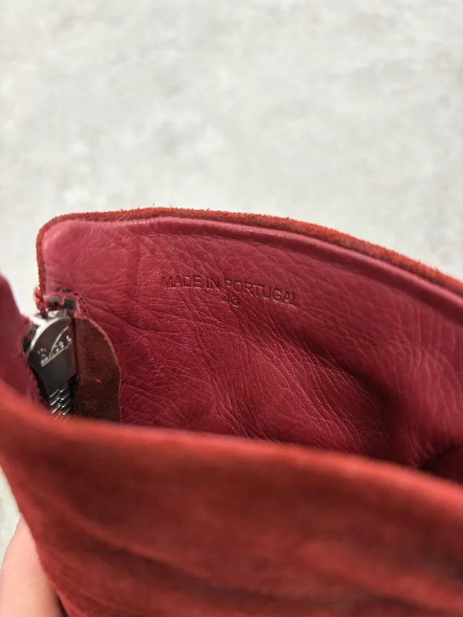 The Last Conspiracy Red Suede Leather Oxblood Boots vLHEYIw 9