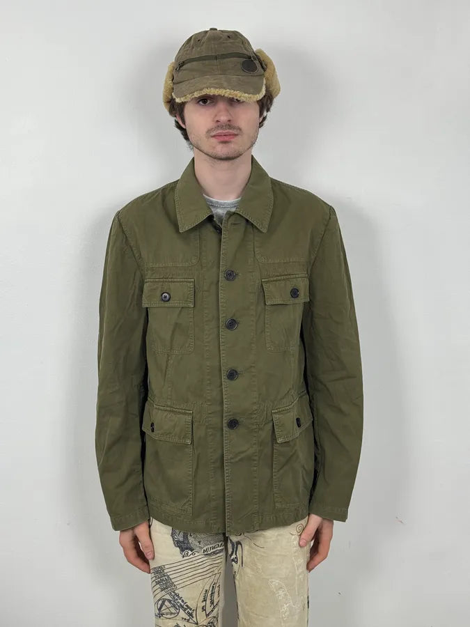 2000s Dries Van Voten Olive Green Military Buttoned Jacket xPhhoXW 1