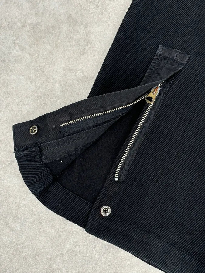 AW2005 Armani Black Corduroy Cargo Wide-Leg Pants CgYaodx 10
