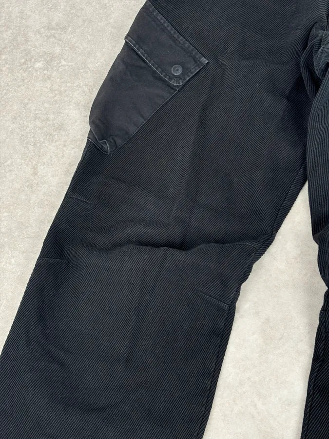 AW2005 Armani Black Corduroy Cargo Wide-Leg Pants CgYaodx 9