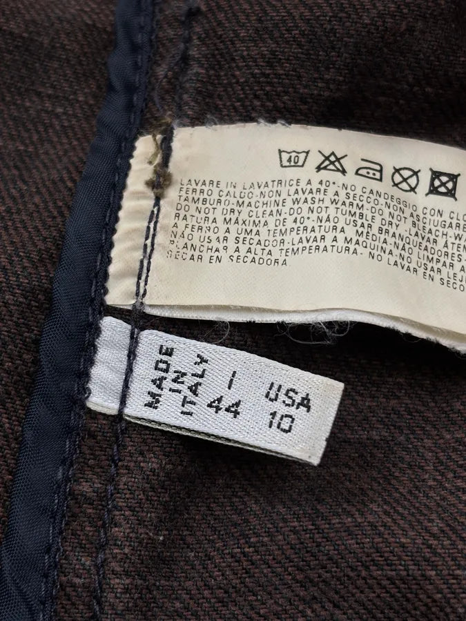 2000s Armani Faded Blue Denim Samurai Officer Jacket FqajKGo 11