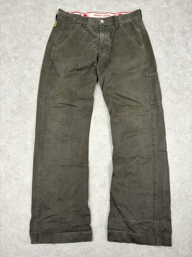2000s Armani Olive Light Cozy Pants mgHtAYb 0