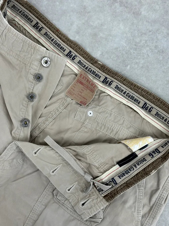 AW2004 Dolce & Gabbana Beige Military Cargo Pants eBDUKGh 8