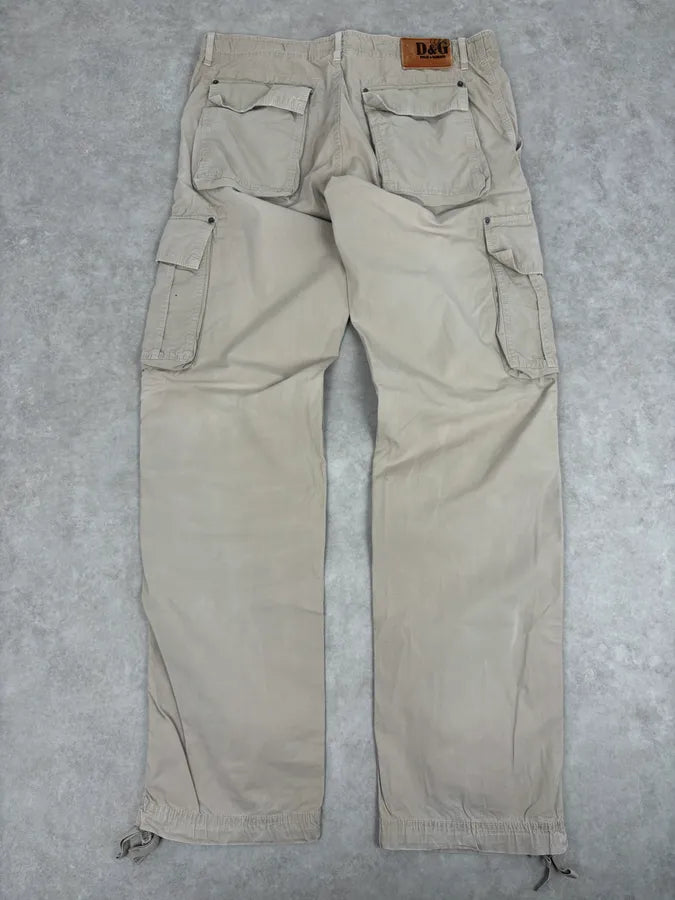AW2004 Dolce & Gabbana Beige Military Cargo Pants eBDUKGh 4