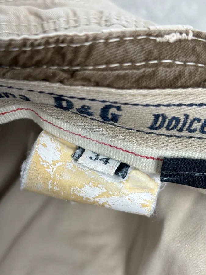 AW2004 Dolce & Gabbana Beige Military Cargo Pants eBDUKGh 13
