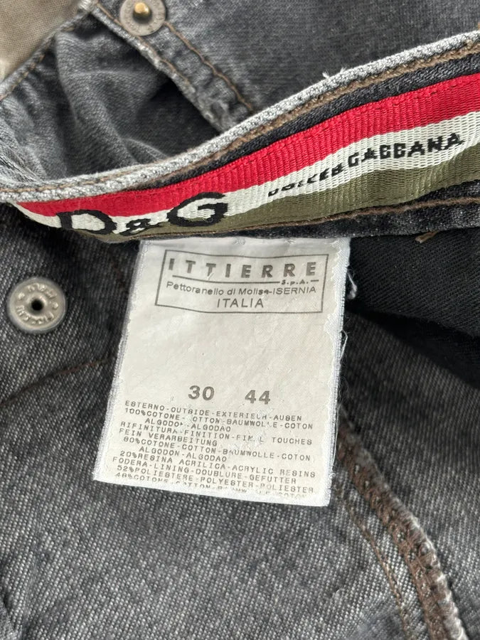 AW2004 Dolce & Gabbana Grey Contrast Lateral Bands Cargo Denim Jeans tJWnLSp 13
